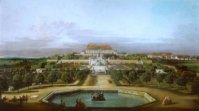 Het keizerlijke lustslot Schlosshof, tuinzijde door Bernardo Bellotto